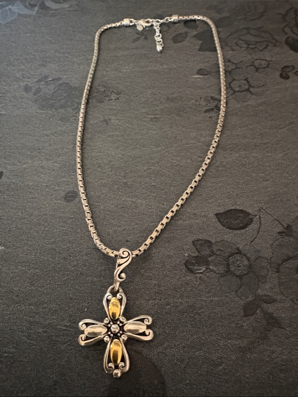 PREMIER DESIGNS TWO-TONE MALTESE RELIGIOUS CROSS PENDANT 18-20" NECKLACE